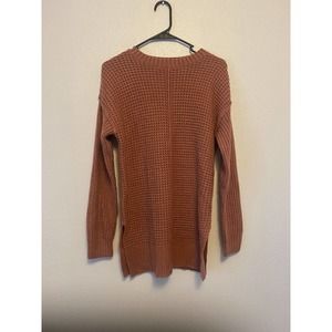 Women Arizona Long Sleeve Pullover Knit Sweater Pink Size S with slit sides‎